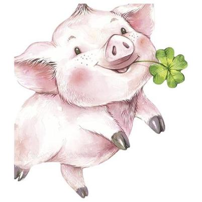 IHR Lunch Napkins Lucky Pig Shaped 