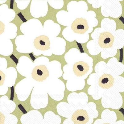 IHR Lunch Napkins Mini Unikko Light Green