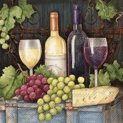 IHR Lunch Napkins Red & White Wine 
