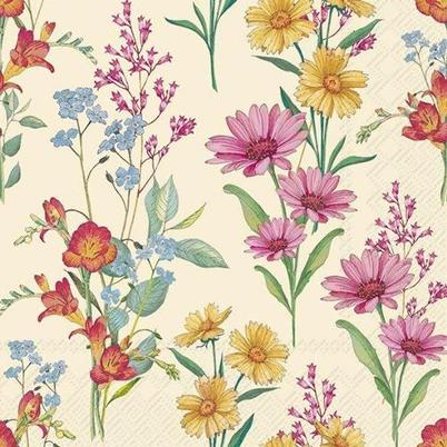 IHR Lunch Napkins Summer Flair Cream