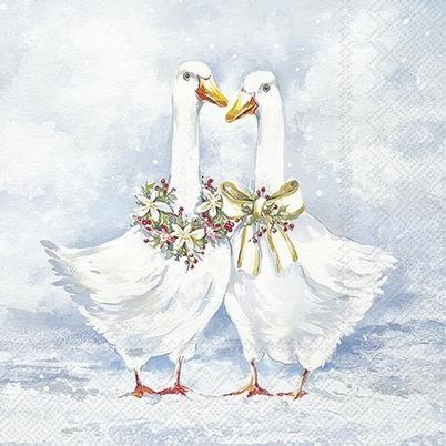 IHR Christmas Lunch Napkins Two Goose Friends
