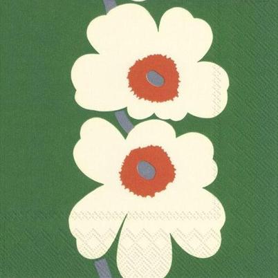 IHR Lunch Napkins Unikko 60th Anniversary Green 