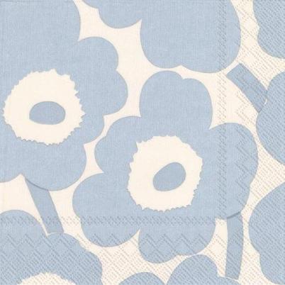 IHR Lunch Napkins Unikko Cream Light Blue