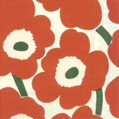 IHR Lunch Napkins Unikko Orange Green