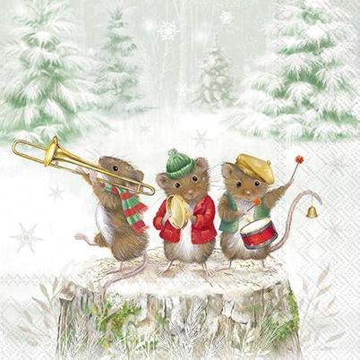 IHR Christmas Cocktail Napkins Mouse Band