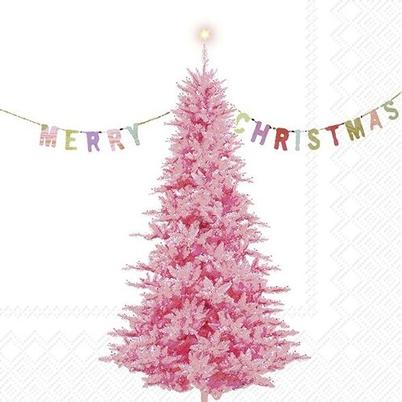 IHR Christmas Lunch Napkins Neon Xmas Tree Rose