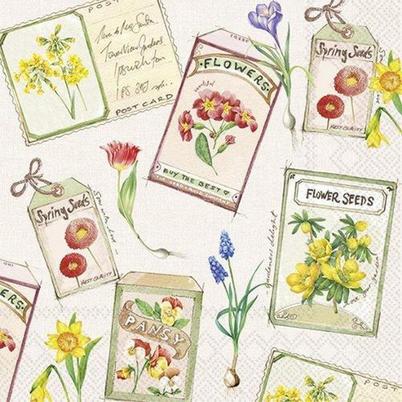 IHR Spring Seeds Cream Lunch Napkins