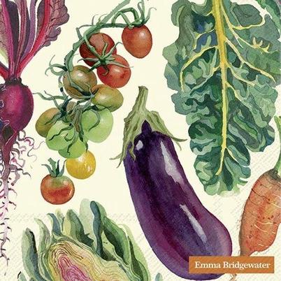 IHR Lunch Napkins Vegetables Garden Cream