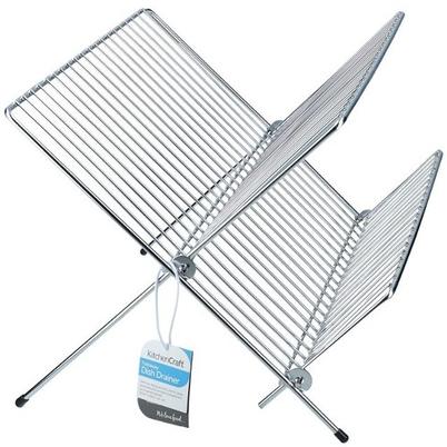 KitchenCraft Chrome Plated Small Fold Away Dish Drainer