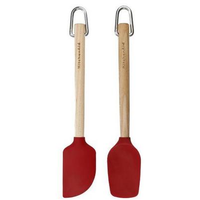 KitchenAid Mini Birchwood Spatulas 2 Piece Set Empire Red