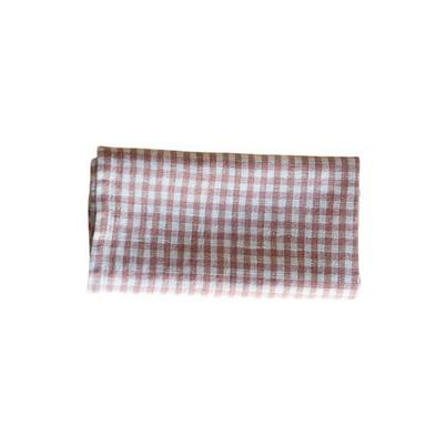 Linen Gingham Pink White Napkin
