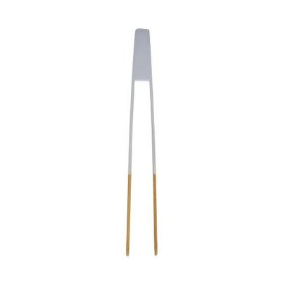 Pebbly Bamboo Magnetic Toast Tong Pale Grey
