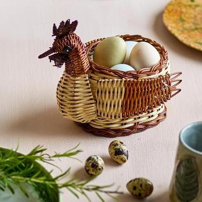 Marsha Egg Basket Brown Fern 