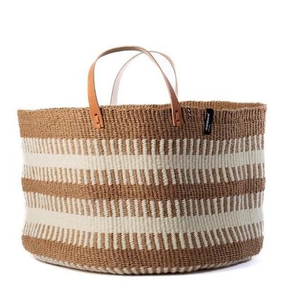 Mifuko Pamba Floor Basket White Rib Weave XXL