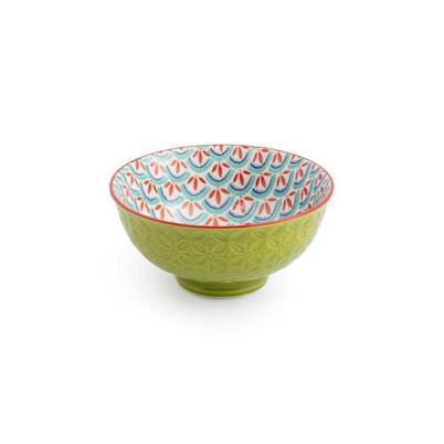 Mikasa Green & Blue Geometric Stoneware Nibble Bowl 12cm