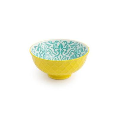 Mikasa Yellow & Blue Geometric Stoneware Nibble Bowl 12cm