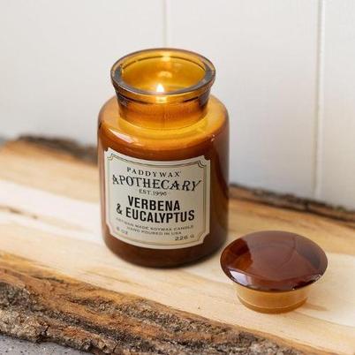 Paddywax Apothecary Glass Jar Candle Verbena & Eucalyptus