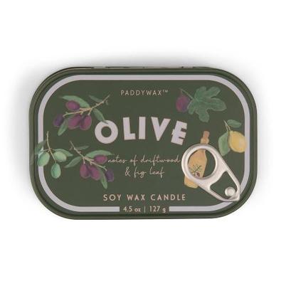 Paddywax Bistro Olive Candle Tin Driftwood & Fig Leaf