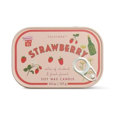 Paddywax Bistro Strawberry Tin Candle Rhubarb & Fresh Fennel