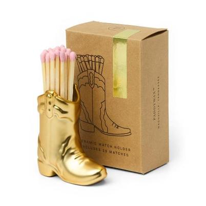 Paddywax Nashville Boot Match Holder Gold 25 Matches