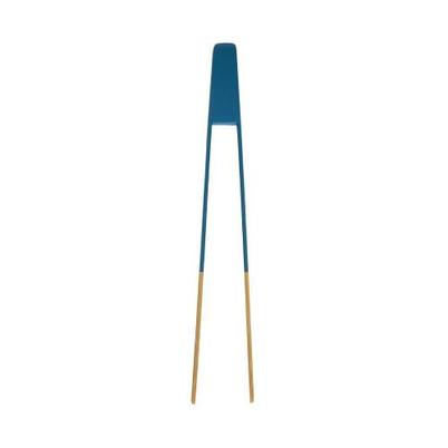 Pebbly Bamboo Magnetic Toast Tong Dusty Blue