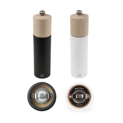 Peugeot Black & White Salt Pepper Mill Boreal Set