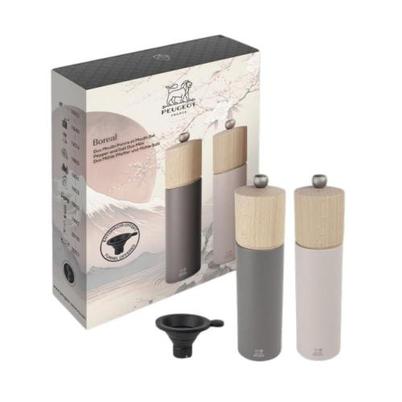 Peugeot Grey Rock & Petal Rose Salt Pepper Mill Boreal Set