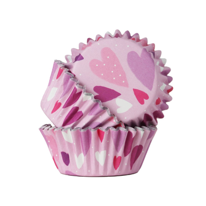 PME 30 Love Heart Foil Lined Baking Cases