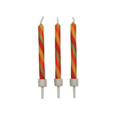 PME Candy Stripe Candles & Holders 10pk