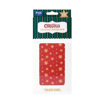 PME Christmas Wrapping Parchment Paper Golden Stars