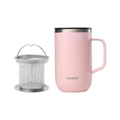 Qwetch Insulated Mug with Filter Pastel Pink 470ml