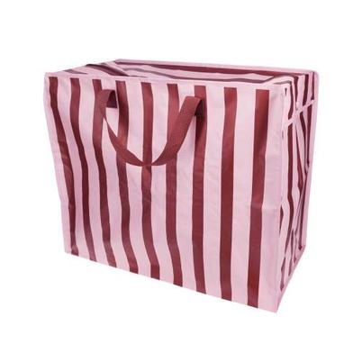 Rex Jumbo Storage Bag Pink & Brown Stripe