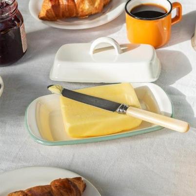 Rex Pistachio Green Enamel Butter Dish