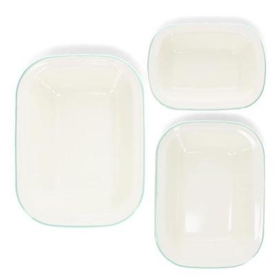 Rex Pistachio Green Enamel Pie Dishes Set of 3