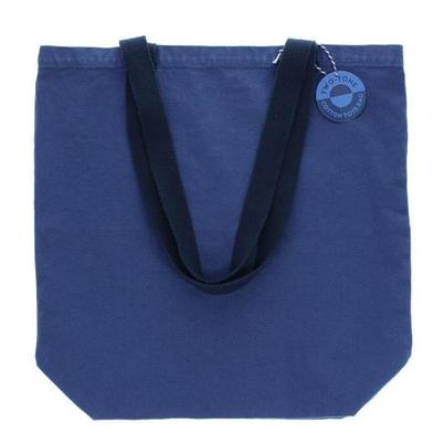Rex Two-Tone Cotton Tote Bag Indigo Blue