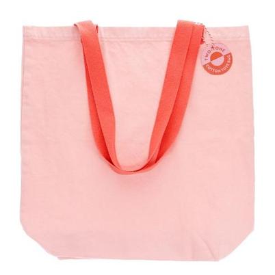 Rex Two-Tone Cotton Tote Bag Pink