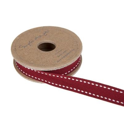 Sophie Allport Ribbon Warm Red with White Stitch