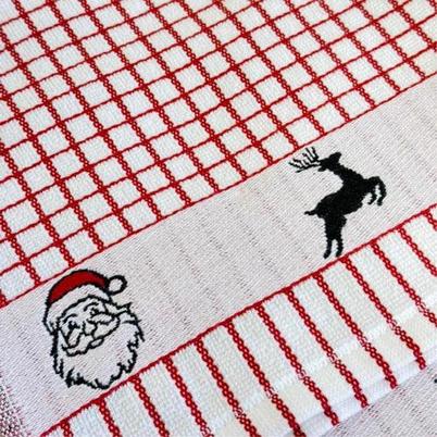 Samuel Lamont Poli Dri Tea Towel Red Santa