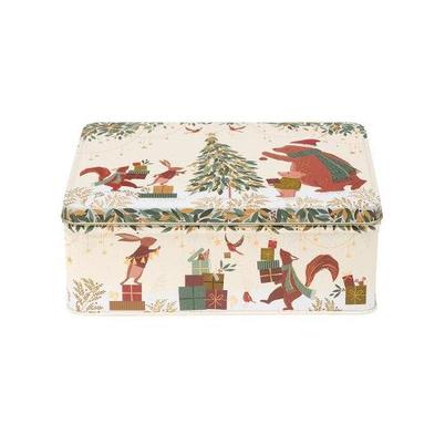 Sara Miller Christmas Woodland Tales Bear Rectangular Tin