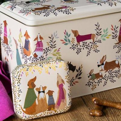 Sara Miller Dapper Dogs Pocket Treat Tins Set of 2