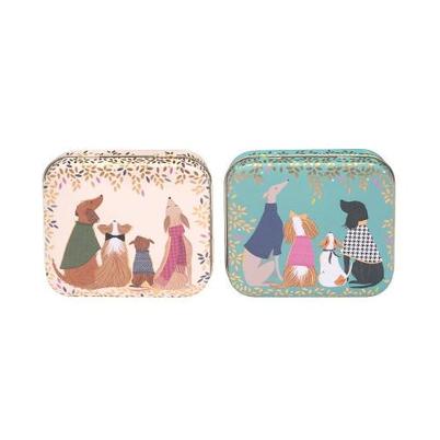 Sara Miller Dapper Dogs Pocket Treat Tins Set of 2