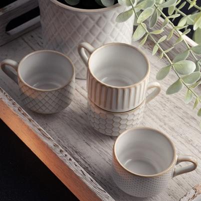 Siip Reactive Glazed Embossed Espresso Cup