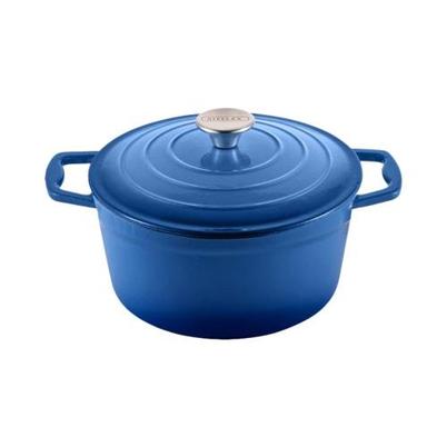 Steelex Round Cast Iron Casserole Blue 25cm