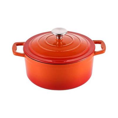 Steelex Round Cast Iron Casserole Orange 25cm