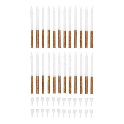 Tala Gold Glitter Candles Pack of 24 