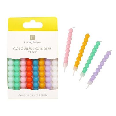 Talking Tables Brights Bobble Birthday Candles Pack of 8