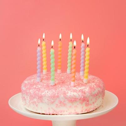 Talking Tables Pastel Twirl Birthday Candles 8pk