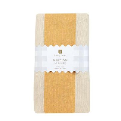 Talking Tables Tablecloth Cotton Yellow Stripe