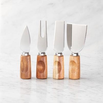 Taylor's Eye Witness 4 Piece Acacia Wood Cheese Knife Block Set