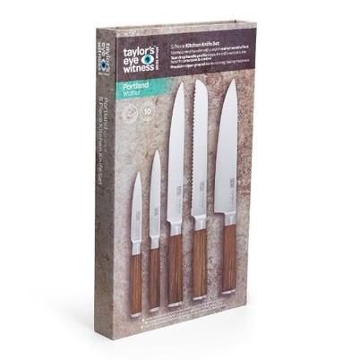 Taylor's Eye Witness Portland Stainless Steel & Walnut Effect Knife Set